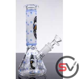 GORILLA WITH LEAF GLASS BEAKER With ICE CATCHER 8inch (GLOW IN DARK)